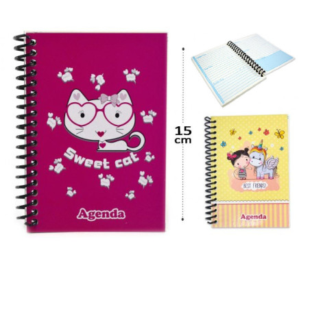 Agenda 160fls espiral estamp sort 15cm