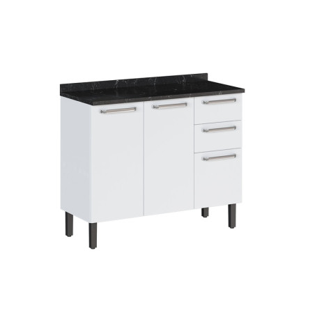 Balcão moderna 3p 2 gavetas bco