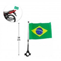 Bandeira Brasil 20x14 c/hast p/moto