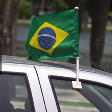 Bandeira Brasil 31X42cm c/hast p/carro