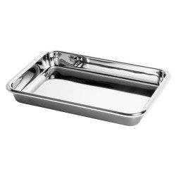 Bandeja inox retang 35x26x3,5cm