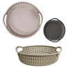 Bandeja plast red alça rattan 6x30cm