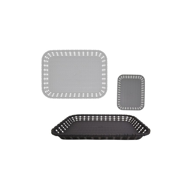 Bandeja retang c/borda rattan 20,5x15cm