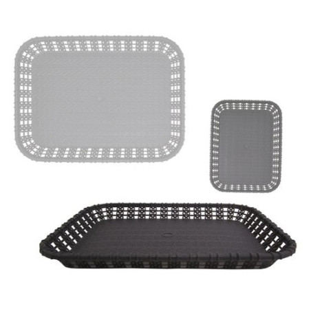 Bandeja retang c/borda rattan 20,5x15cm